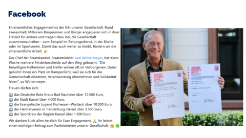 Ehrenamtliches Engagement ist der Kitt unserer Gesellschaft. 