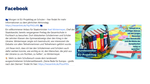 Facebook-Post vom 22. Mai 2022