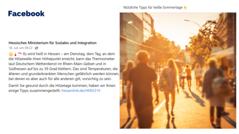 Facebook-Post vom 18. Juli 2022