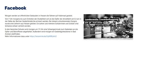 Facebook-Post vom 29.06.2022