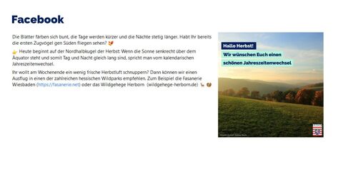 Facebook-Post vom 23. September 2022