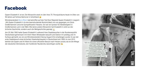 Facebook-Post vom 08. September 2022