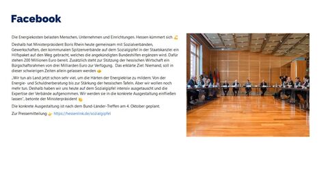 Facebook-Post vom 30. September 2022