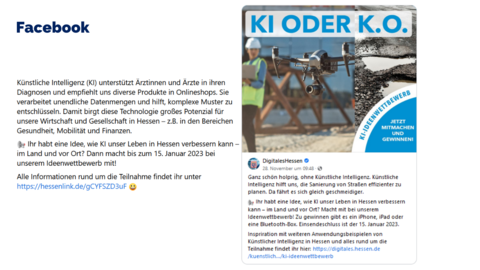 Facebook-Post von Dienstag, 29. November 2022 um 11:31