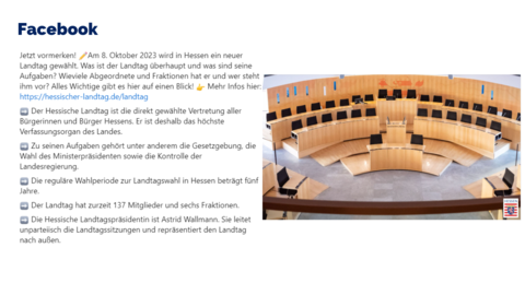 Facebook-Post vom 30. September 2023