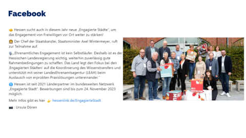 Facebook-Post vom 30. September 2023