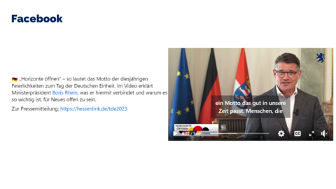 Facebook-Post vom 03. Oktober 2023