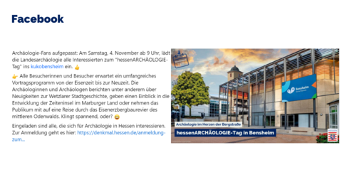 Facebook-Post vom 3. November 2023