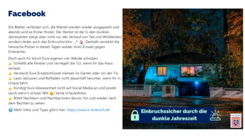 Facebook-Post vom 3. November 2023