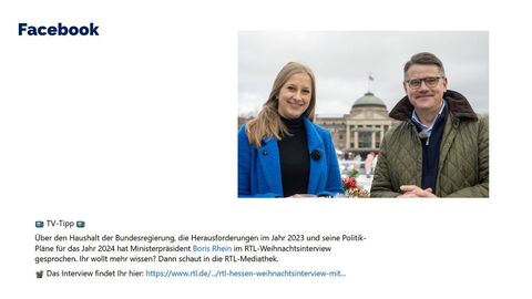 Facebook-Post vom 14. Dezember 2023