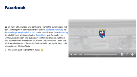 Facebook-Post vom 30. Dezember 2023