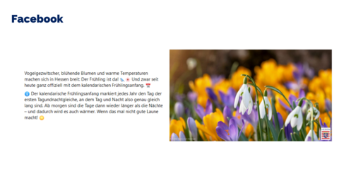Facebookpost vom 20.März.2024