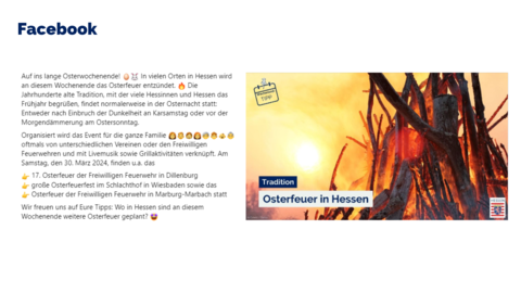 Facebook-Post vom 29. März 2024