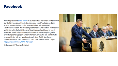 Facebook-Post von Freitag, 17. Mai 2024 um 10:51