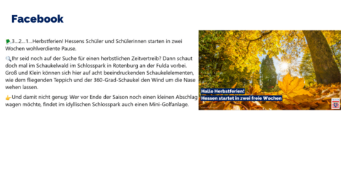 Facebook-Post vom 14. Oktober 2024