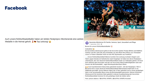 Facebook-Post vom 9. September 2024