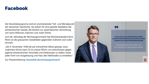 Facebook-Post vom 09. November 2024