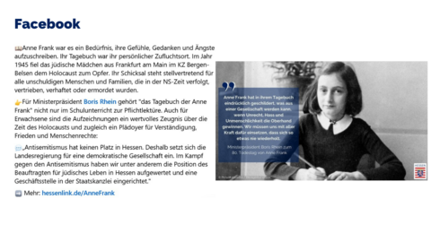 Facebook-Post vom 09.März 2025