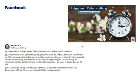 Facebook-Post vom 29. März 2025