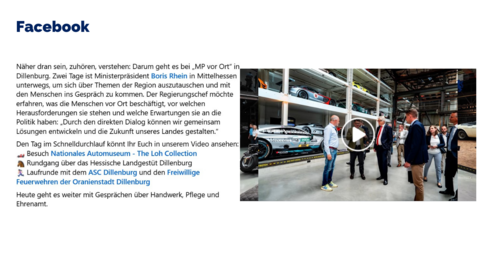 Facebook Post vom 24. Juli 2025