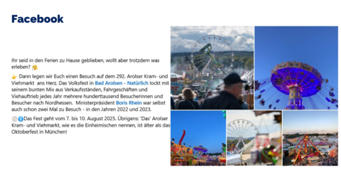 Facebook-Post vom 7. August 2025